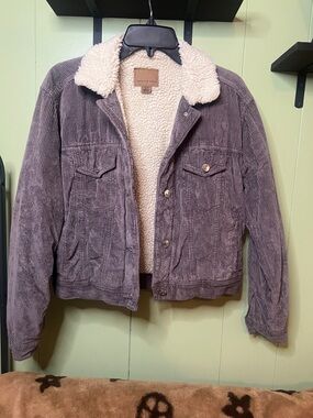 American Eagle Cream Sherpa-Lined Jacket